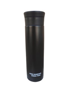 Pure Diamond Double Wall Stainless Steel Insulated Water Bottle Black 500ml 