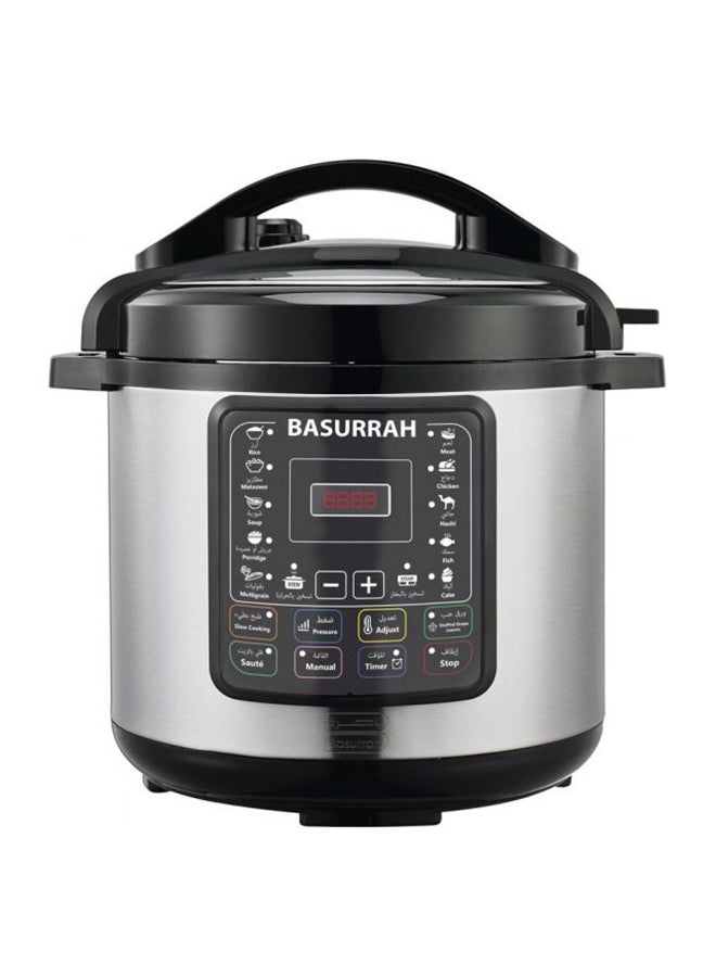BASURRAH Electric Pressure Cooker 6.0 L 2724838071992 Silver/Black  - Image 1