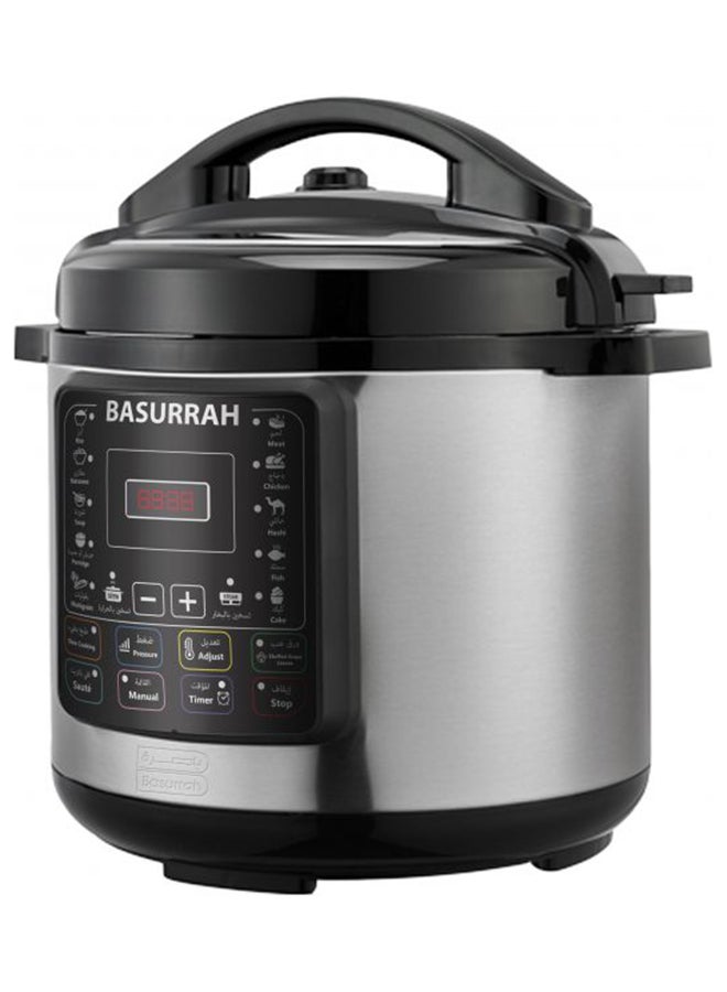 BASURRAH Electric Pressure Cooker 6.0 L 2724838071992 Silver/Black  - Image 2