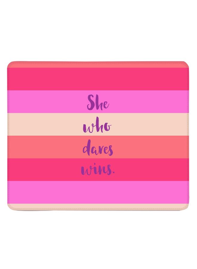 Stylizedd She Who Dares Wins Designer Gaming Mousepad Multicolour - Image 1