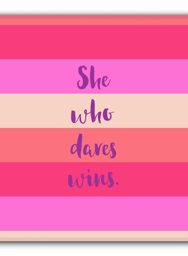Stylizedd She Who Dares Wins Designer Gaming Mousepad Multicolour - Image 2