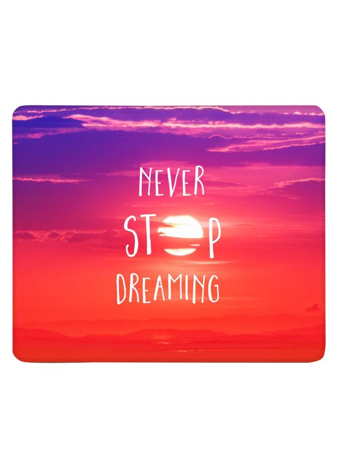 Stylizedd Never Stop Dreaming Designer Gaming Mousepad Red/Purple/White - Image 1