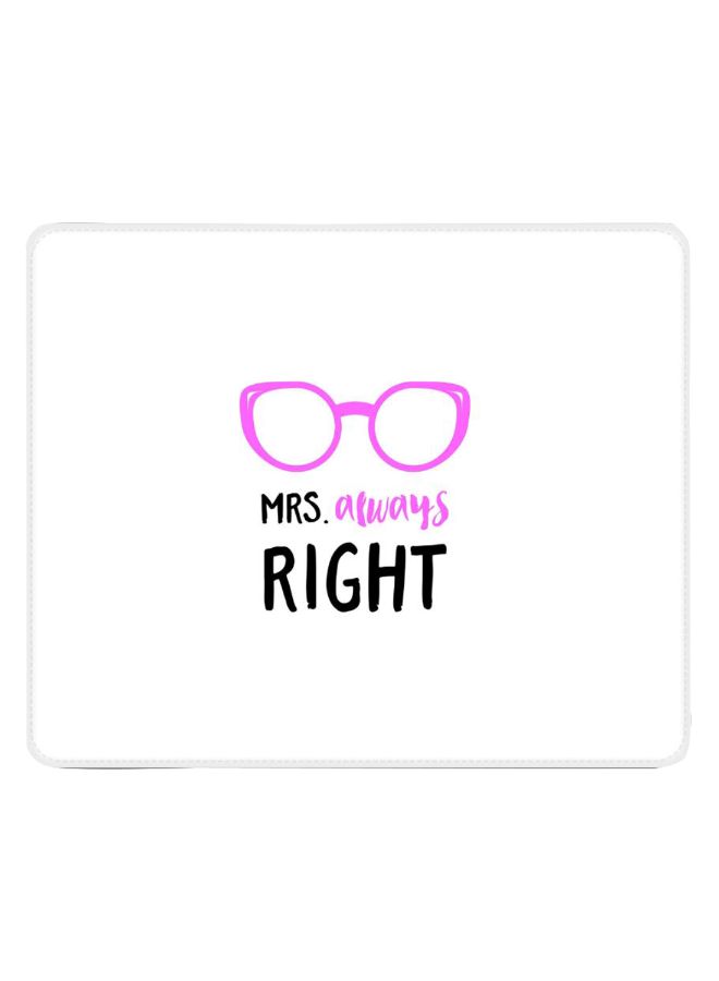 Stylizedd Mrs. Always Right Designer Gaming Mousepad White/Purple/Black  - Image 1