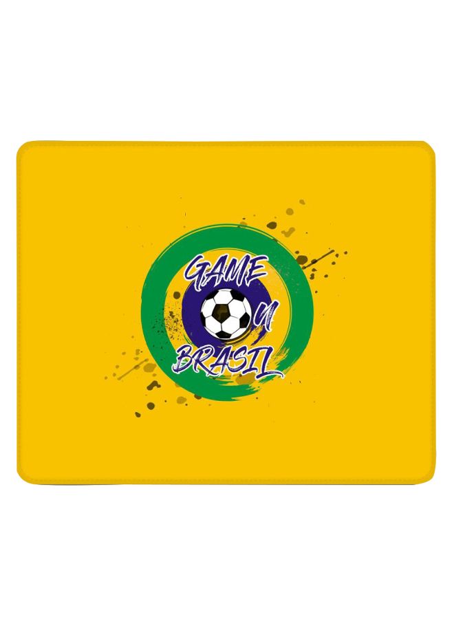 Stylizedd Game On Brasil Designer Gaming Mousepad Yellow/Green/Blue  - Image 1