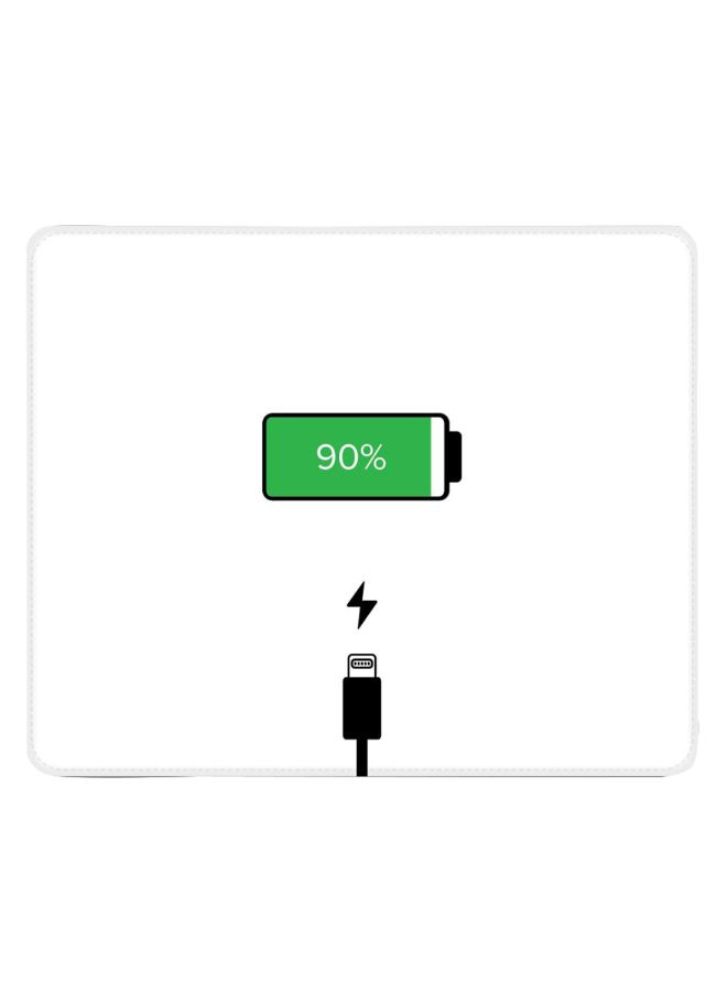 Stylizedd Battery Charging Designer Gaming Mousepad White  - Image 1