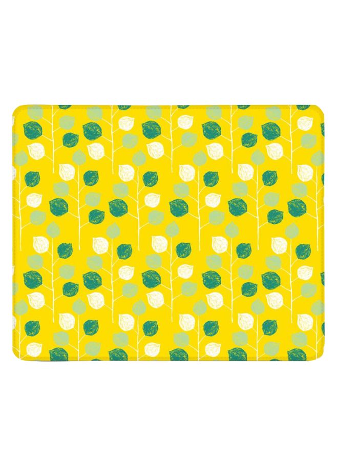 Stylizedd Summer Leaves Designer Gaming Mousepad Yellow/Green/White - Image 1