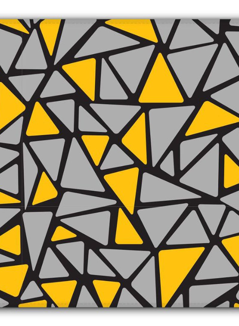 Stylizedd Triabstract Designer Gaming Mousepad Grey/Yellow/Black - Image 2