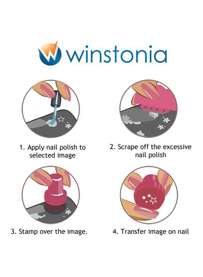 Winstonia Nail Art Stamping Image Plate - Beach Fun Grey/White - Image 3