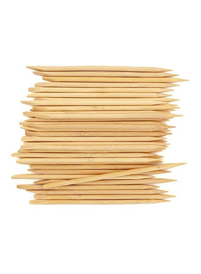 BambooMN - 20-Piece Disposable Bamboo Cuticle Stick Beige - Image 1