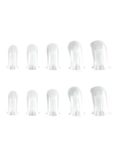 KADS 10-Piece Acrylic Artificial Nail Tip Set Clear  - Image 1