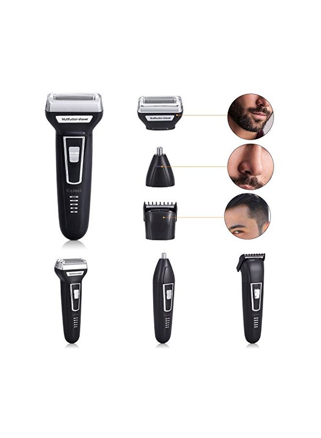 كيمي ماكينة تشذيب الشعر قابل لإعادة الشحن ومزودة بمنفذ USB موديل KM6559 أسود/فضي - Image 2