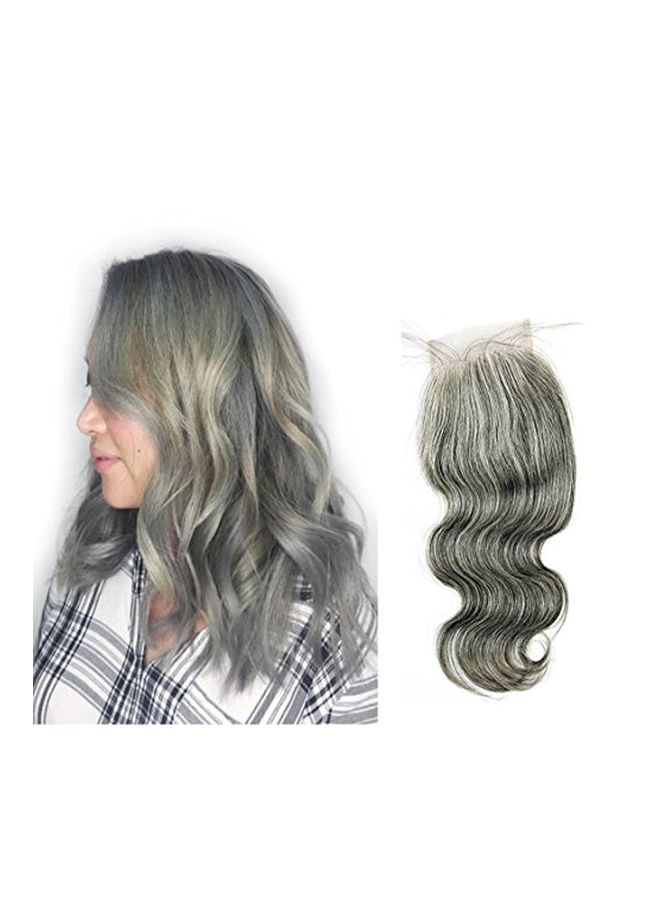 Ms Fenda Raw Virgin Malaysian Human Hair Wave Wig Grey 12inch - Image 3