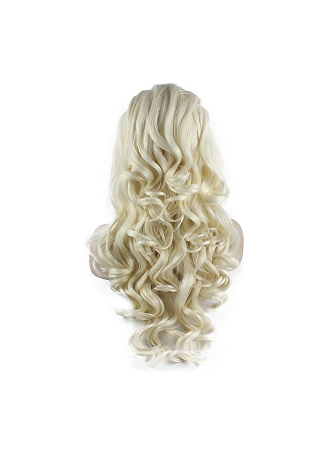 MX angel - Long Wavy Synthetic Lace Hair Wig Beige - Image 1