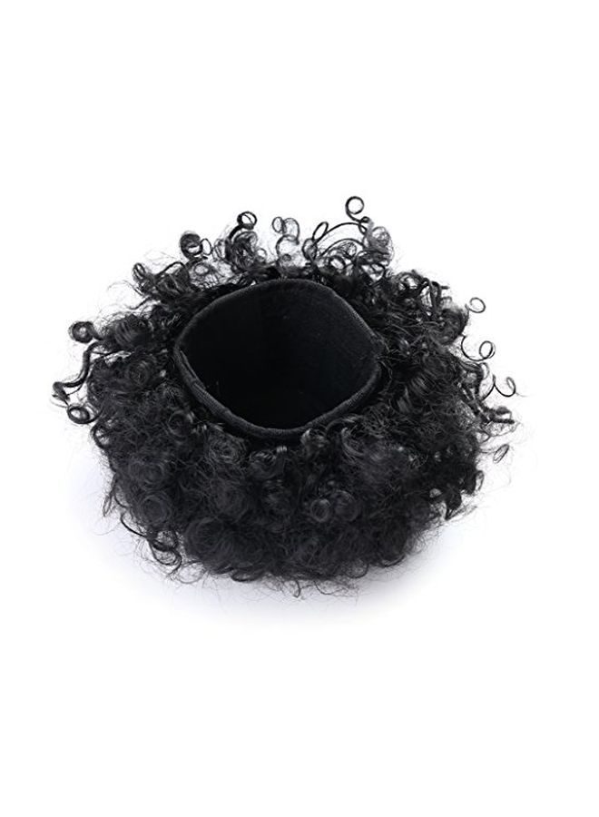 OneDor Kinky Curly Wrap Bun Hair Wig Black - Image 2
