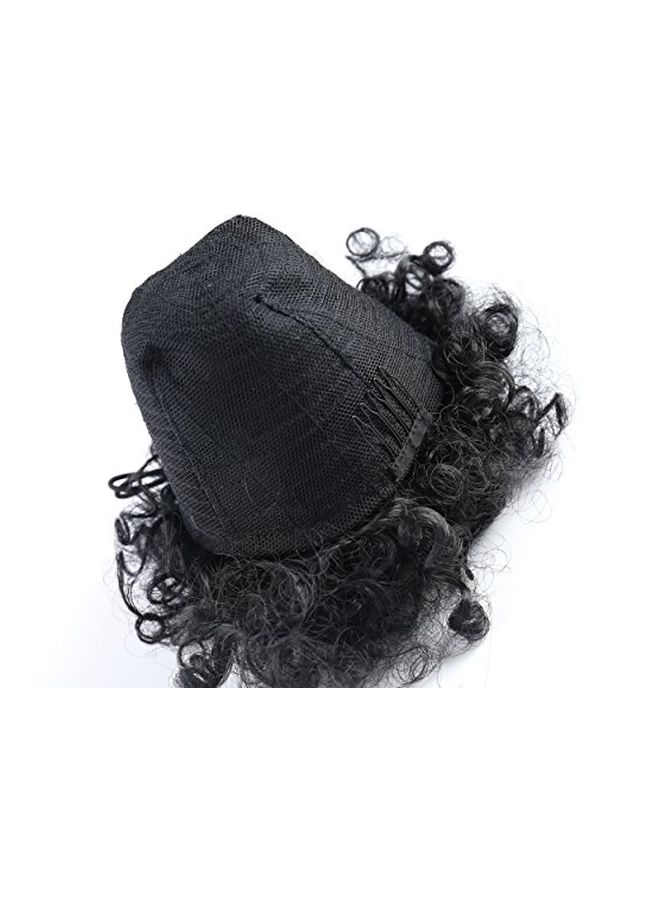 OneDor Kinky Curly Wrap Bun Hair Wig Black - Image 3