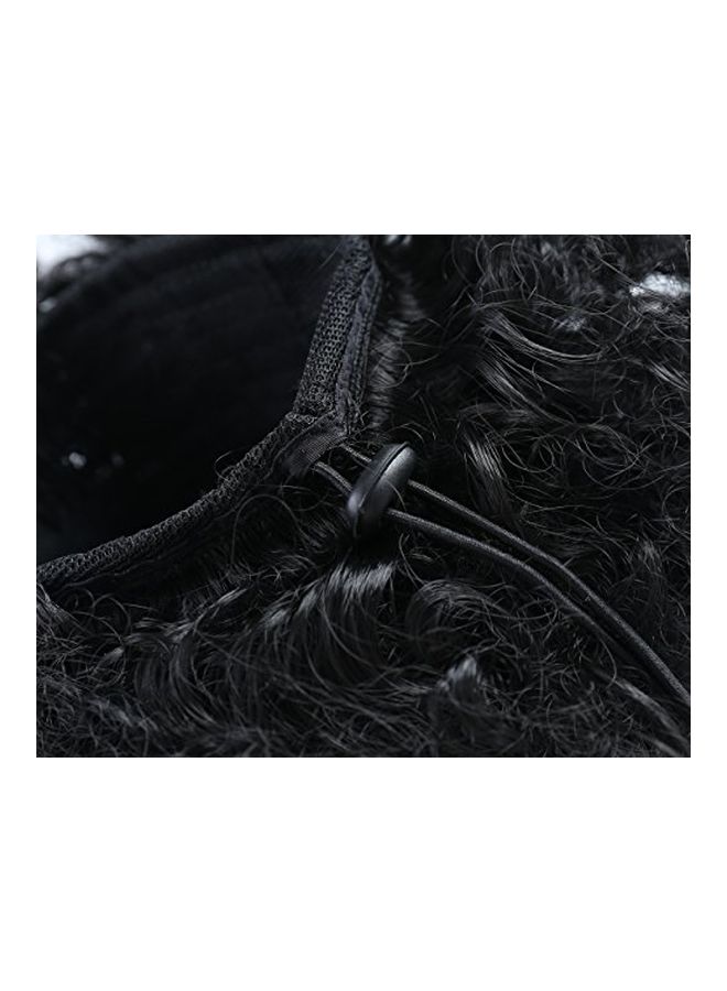 OneDor Kinky Curly Wrap Bun Hair Wig Black - Image 4