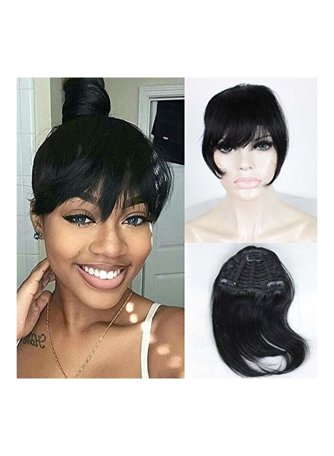 FOND Short Hair Extension With Bangs 1B Black 8inch - Image 3