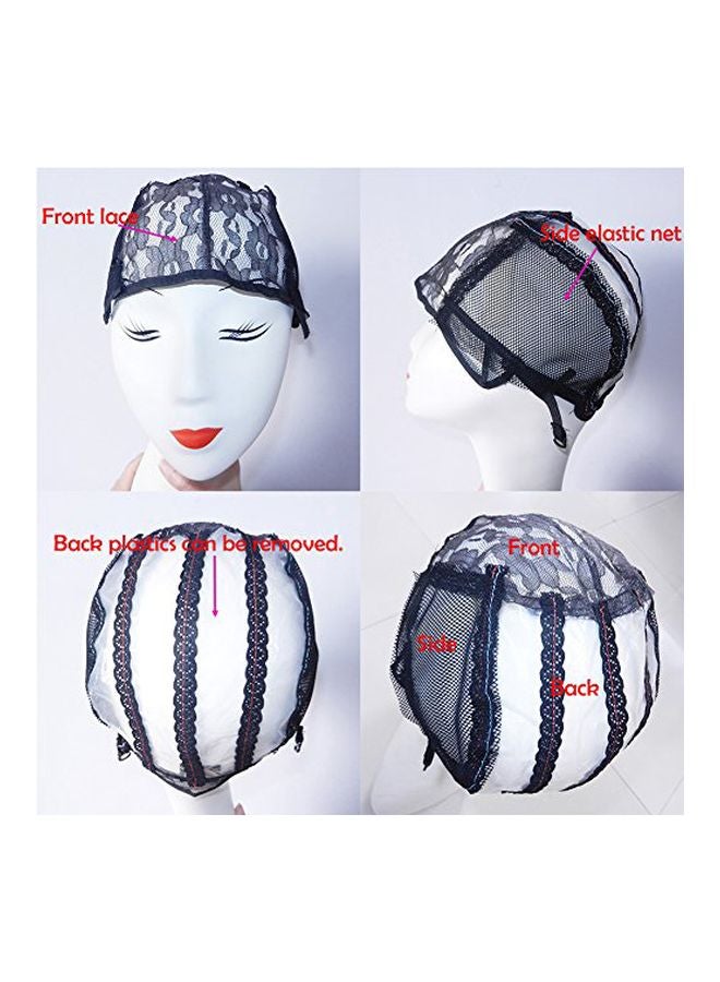 XCCOCO 2-Piece Adjustable Weaving Cap For Wig Black Medium - Image 4