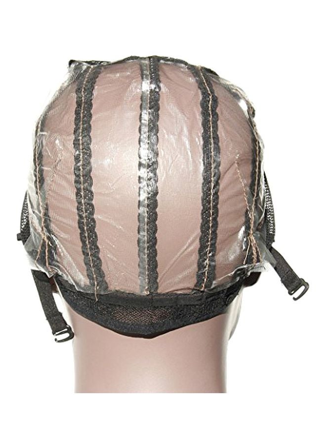 3-Piece Adjustable Strap Wig Caps Black Medium