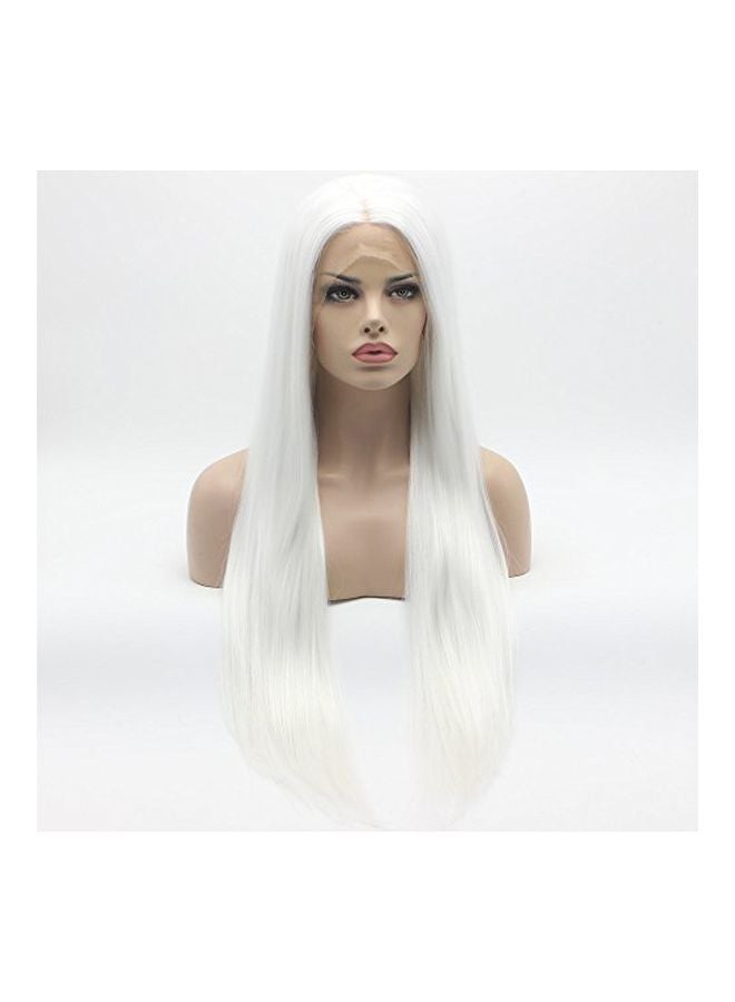 Lushy Straight Super Long Hair Wig White 30inch - Image 2