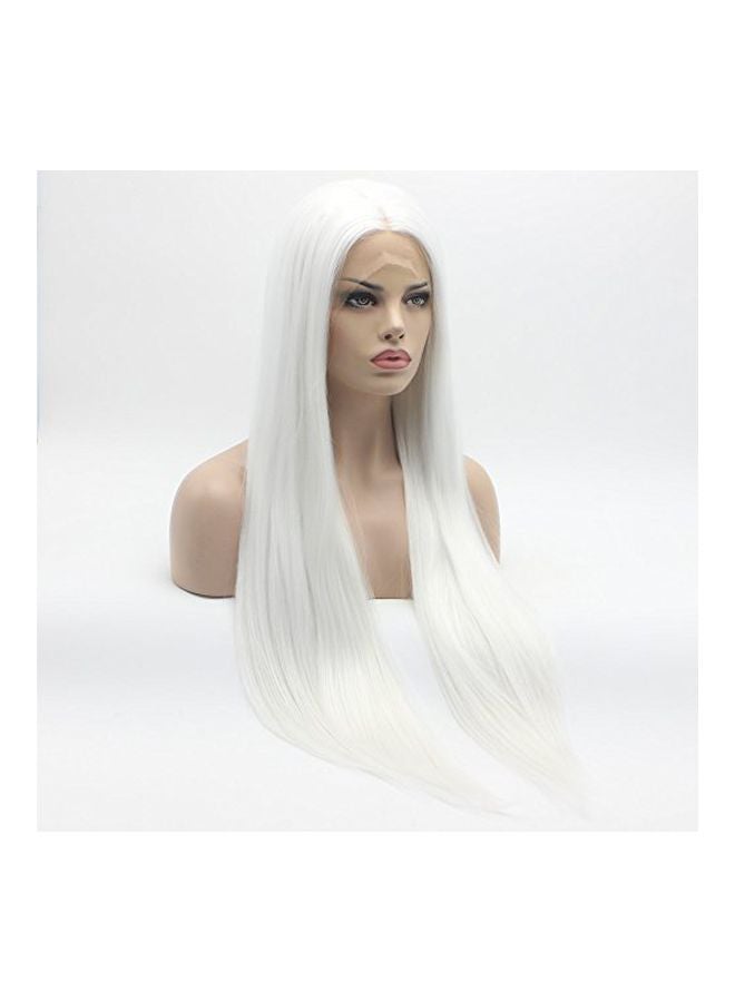 Lushy Straight Super Long Hair Wig White 30inch - Image 3