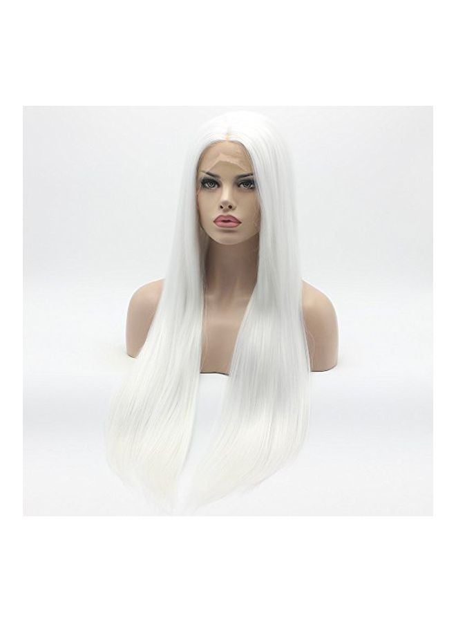 Lushy Straight Super Long Hair Wig White 30inch - Image 4