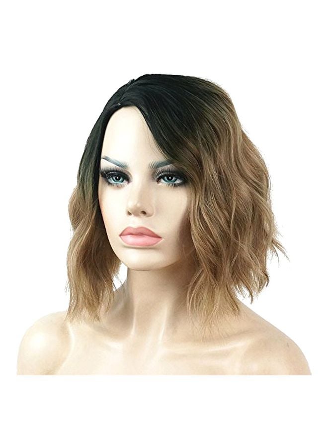 Aimole Short Wavy Bob Wig Light Brown Ombre 10inch  - Image 1