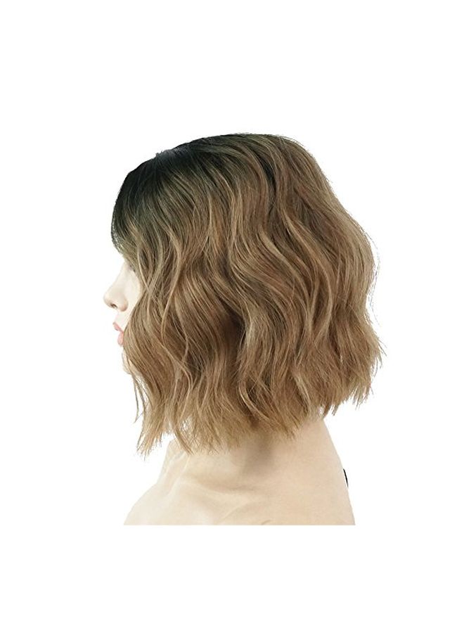 Aimole Short Wavy Bob Wig Light Brown Ombre 10inch  - Image 2