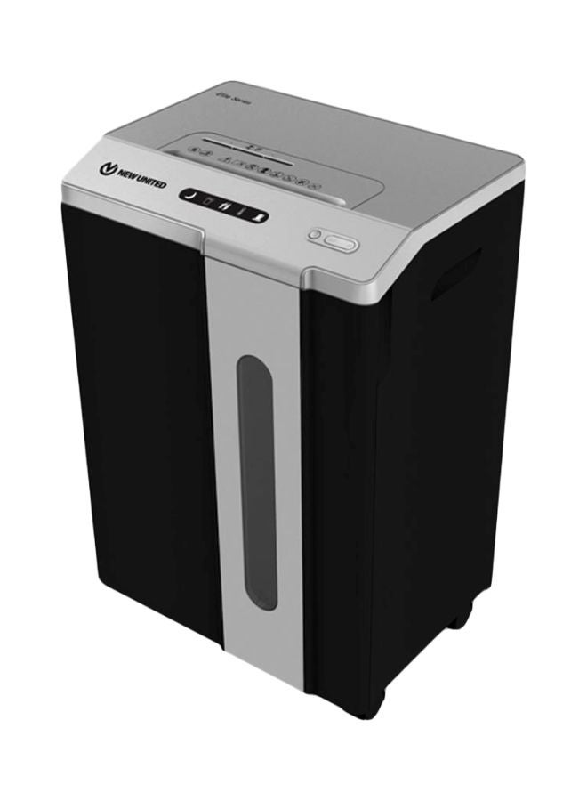 NEW UNITED - Cross Cut Shredder Machine Black/Silver - Image 1