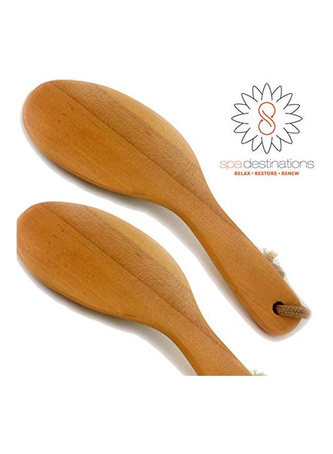 سبا ديستينايشنز فرشاة للجسم للاستخدام الجاف والرطب من قطعتين بني - Image 2