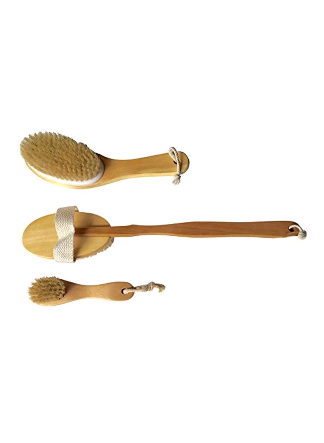 Spa Plus 3-Piece Wooden Bath Brush Set Brown - Image 1