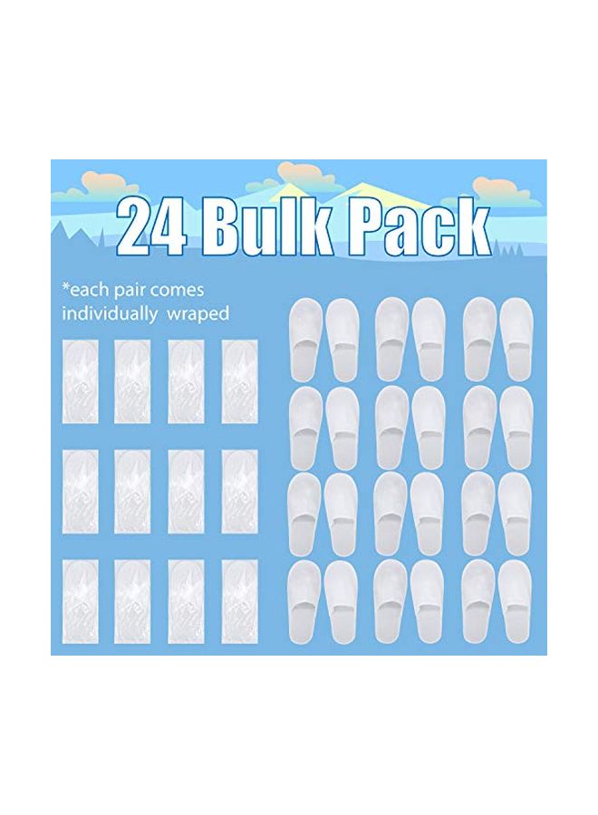 Upper Midland Products 24-Pairs Disposable Bath Slippers White  - Image 2