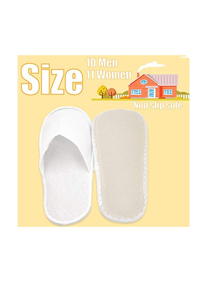 Upper Midland Products 24-Pairs Disposable Bath Slippers White  - Image 3