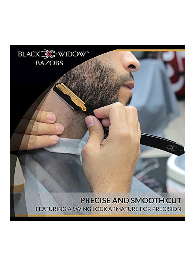 Black Widow Executive Brand Razor - Professional Straight Razor Black/Gold - Image 1