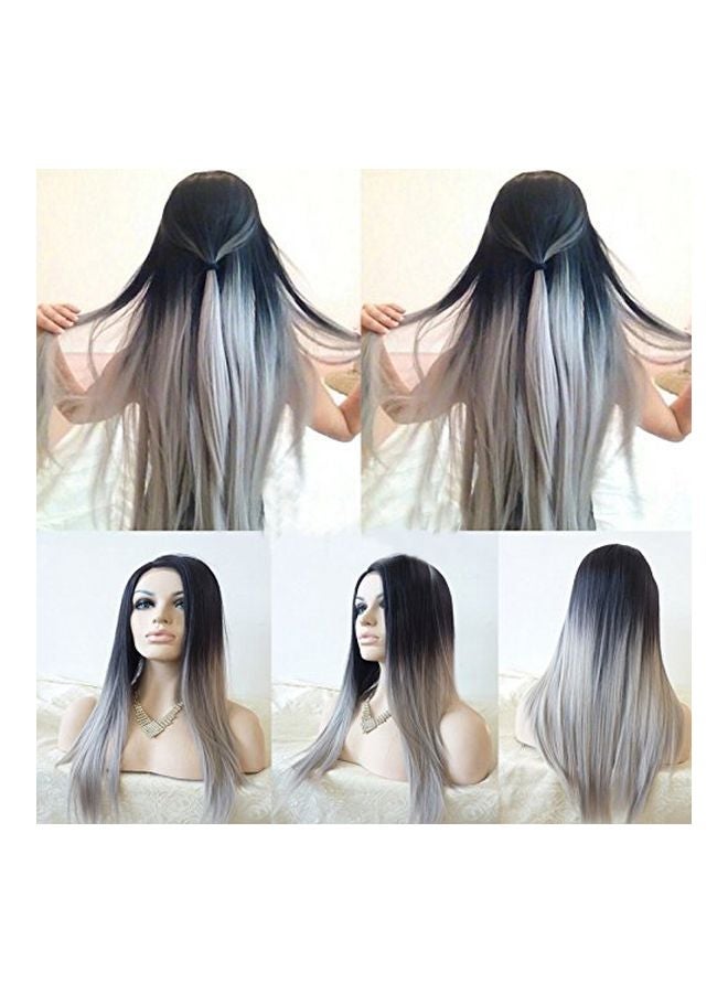 Xiweiya Heat Resistance Stright Hair Wig Black/Blonde 22.5inch  - Image 3