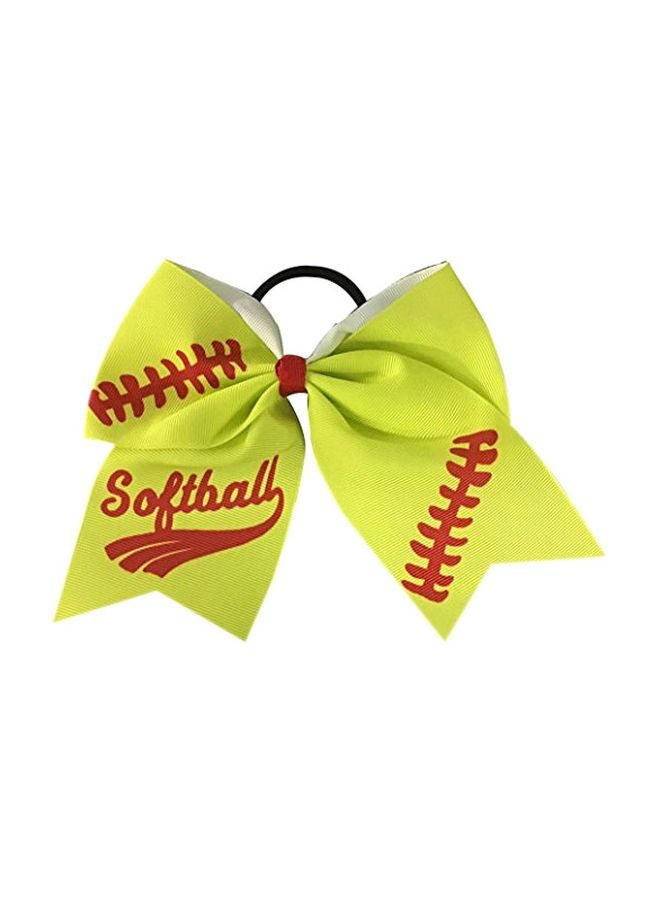 إنفينيتي كوليكشن ربطة شعر سوفتبول بتصميم عقدة فيونكة أخضر/أحمر 6.5بوصة - Image 1