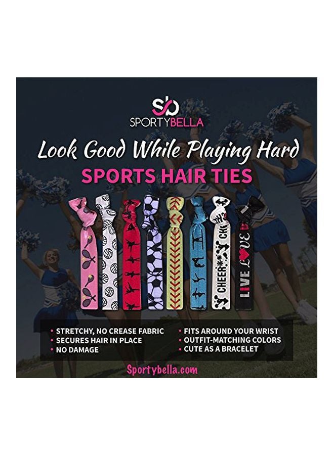 إنفينيتي كوليكشن طقم ربطات شعر مطاطية، 5 قطع أزرق/أسود/أبيض - Image 2