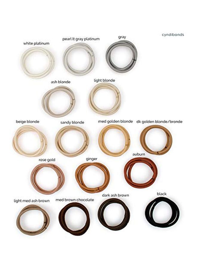 سينديباندز طقم ربطة شعر مطاطية مكون من 24 قطعة أحمر/ رمادي/ أبيض - Image 2
