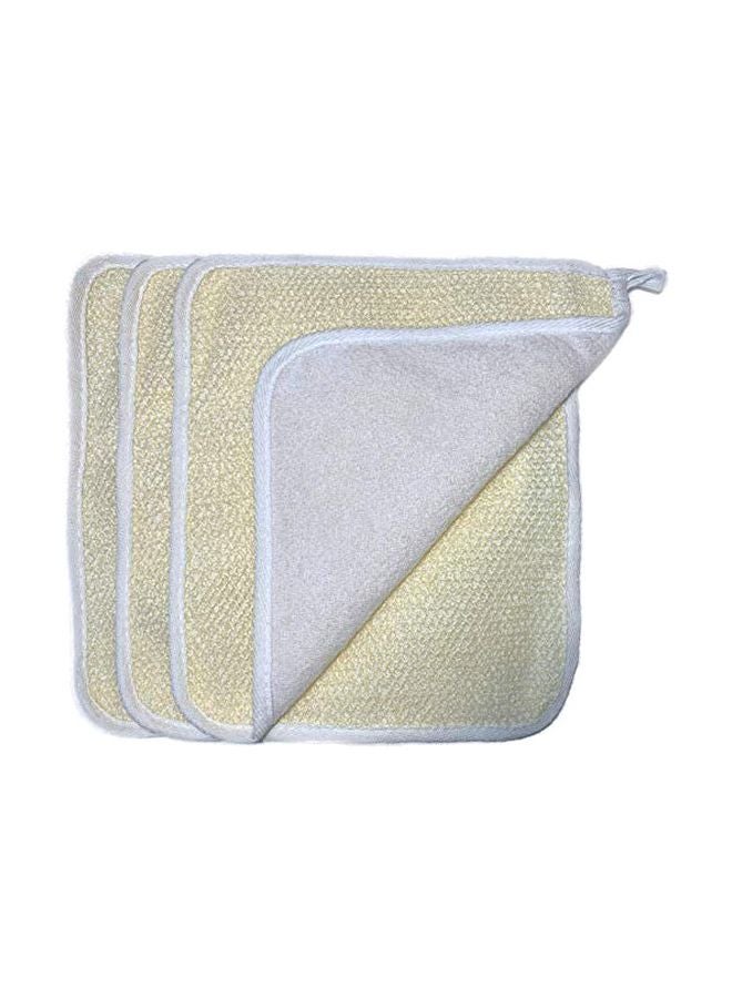 Mr.Cui'shop 3-Piece Face And Body Wash Cloth Beige - Image 1