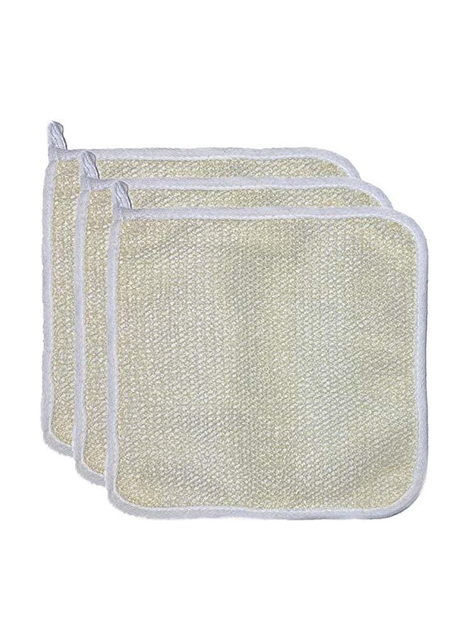 Mr.Cui'shop 3-Piece Face And Body Wash Cloth Beige - Image 4