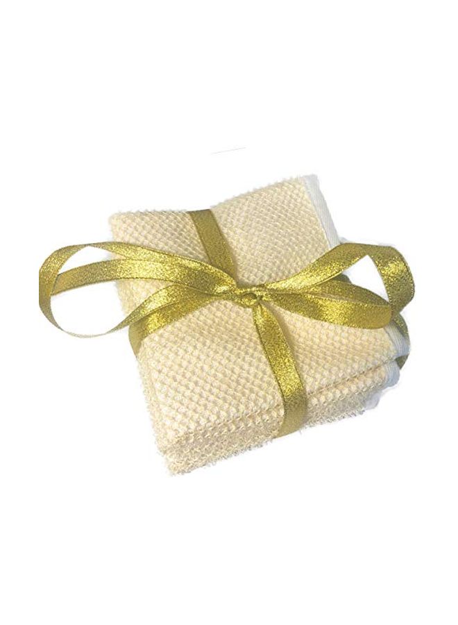 Mr.Cui'shop 3-Piece Face And Body Wash Cloth Beige - Image 3