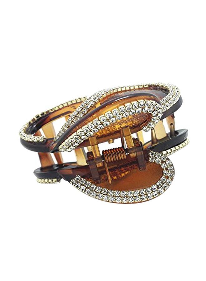 Meilliwish Diamond Butterfly Hair Clip Claw Brown/Clear - Image 1