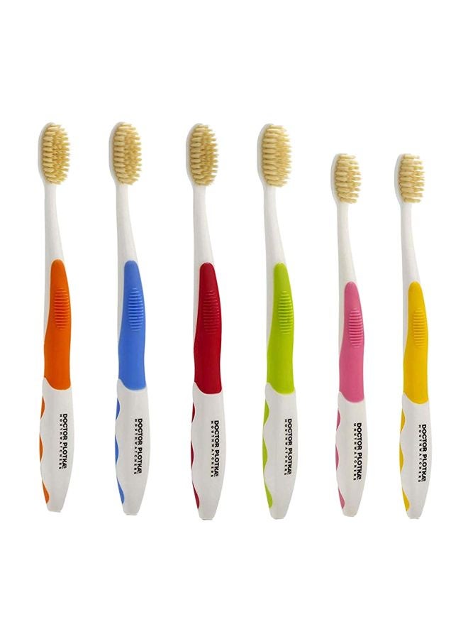 6-Piece Antimicrobial Floss Bristle Toothbrush Set Multicolour - v1567609637/N29277670A_1