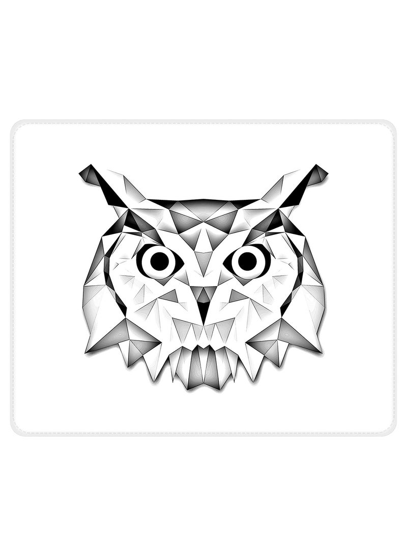 Stylizedd Poly Owl Non-Slip Gaming Mousepad White/Black - Image 1