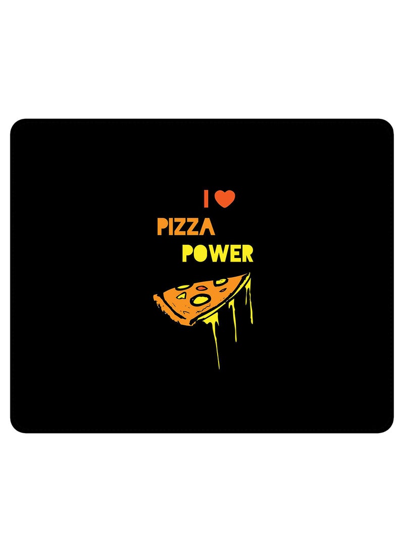 Stylizedd I Love Pizza Non-Slip Gaming Mousepad Black/Yellow - Image 1