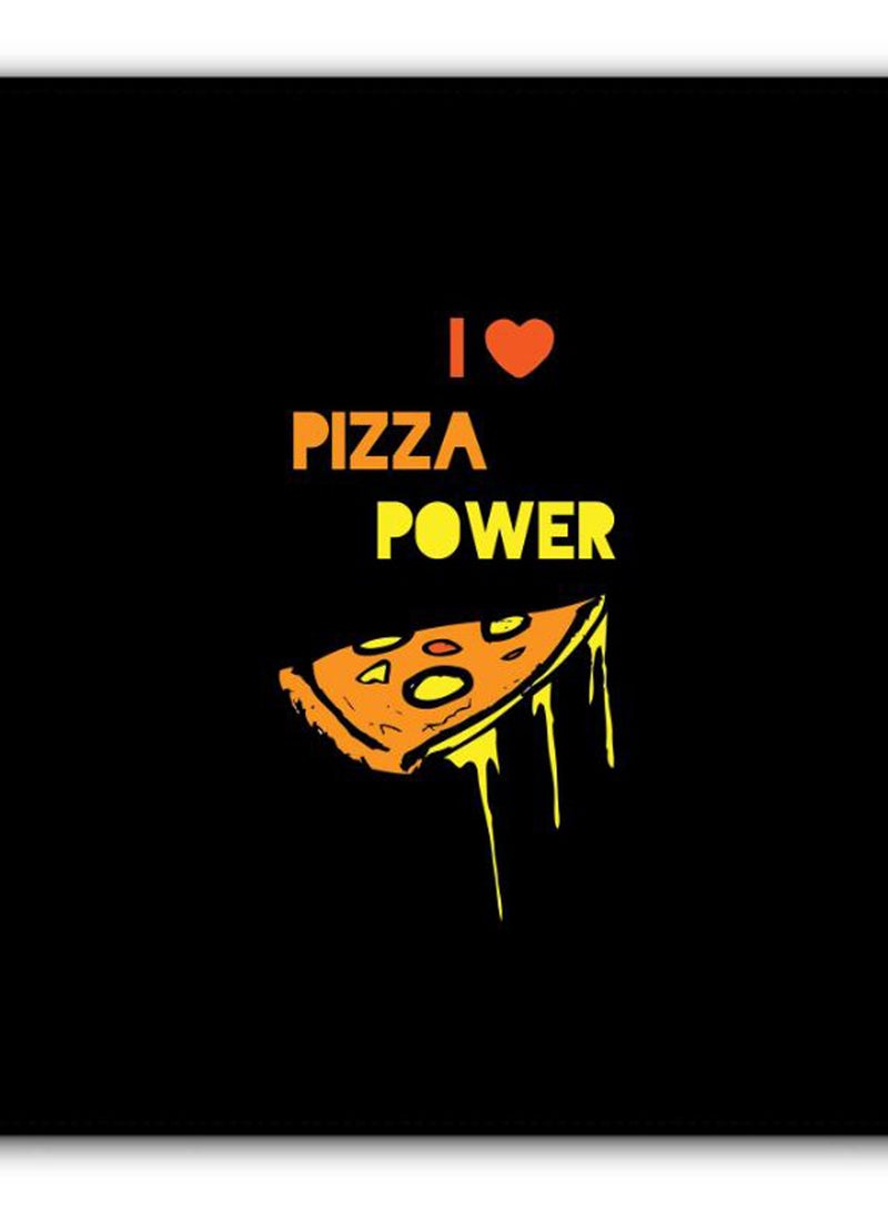 Stylizedd I Love Pizza Non-Slip Gaming Mousepad Black/Yellow - Image 2