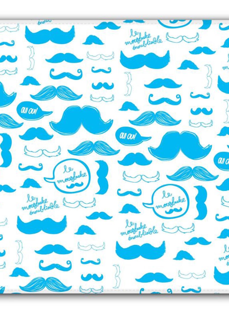 Stylizedd Le Moustache Non-Slip Gaming Mousepad Blue/White - Image 2