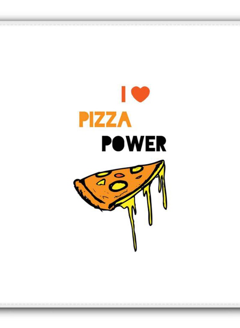 Stylizedd I Love Pizza Non-Slip Gaming Mousepad White/Yellow - Image 2