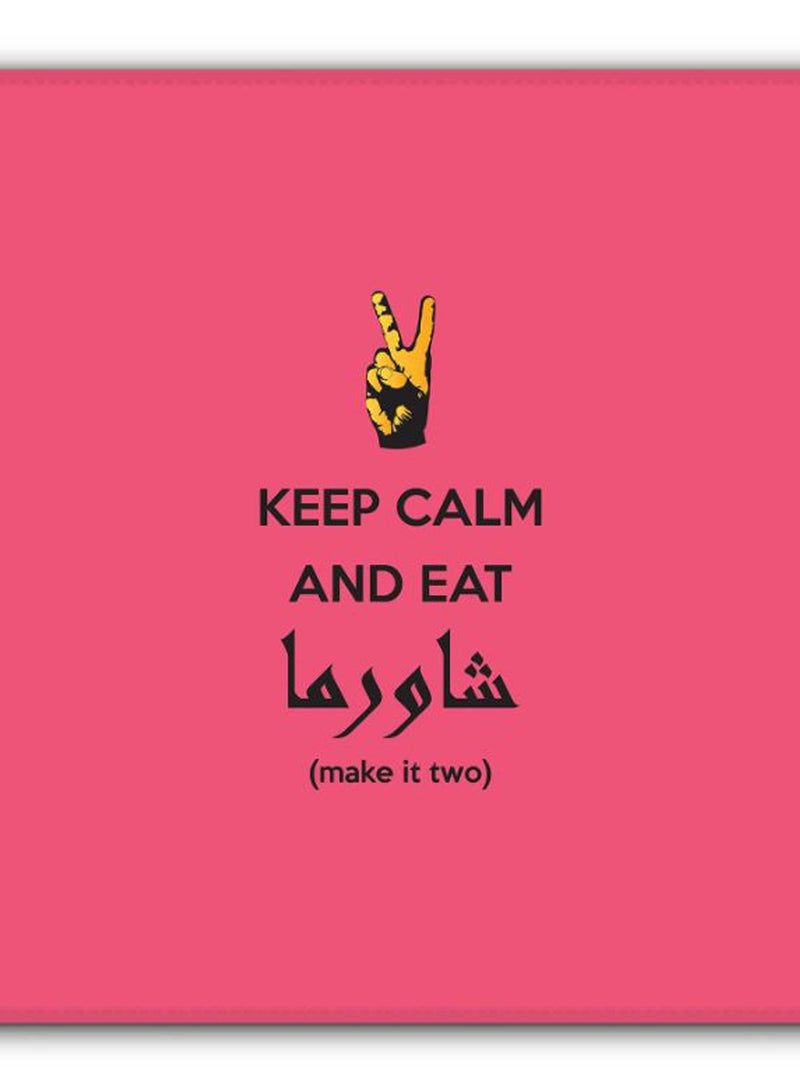 Stylizedd Keep Calm And Eat Shawarma Non-Slip Gaming Mousepad Pink/Black  - Image 2