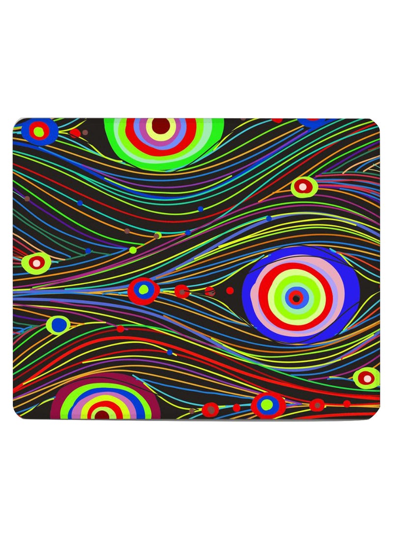 Stylizedd - Peacock Eyes Non-Slip Gaming Mousepad Multicolour - Image 1